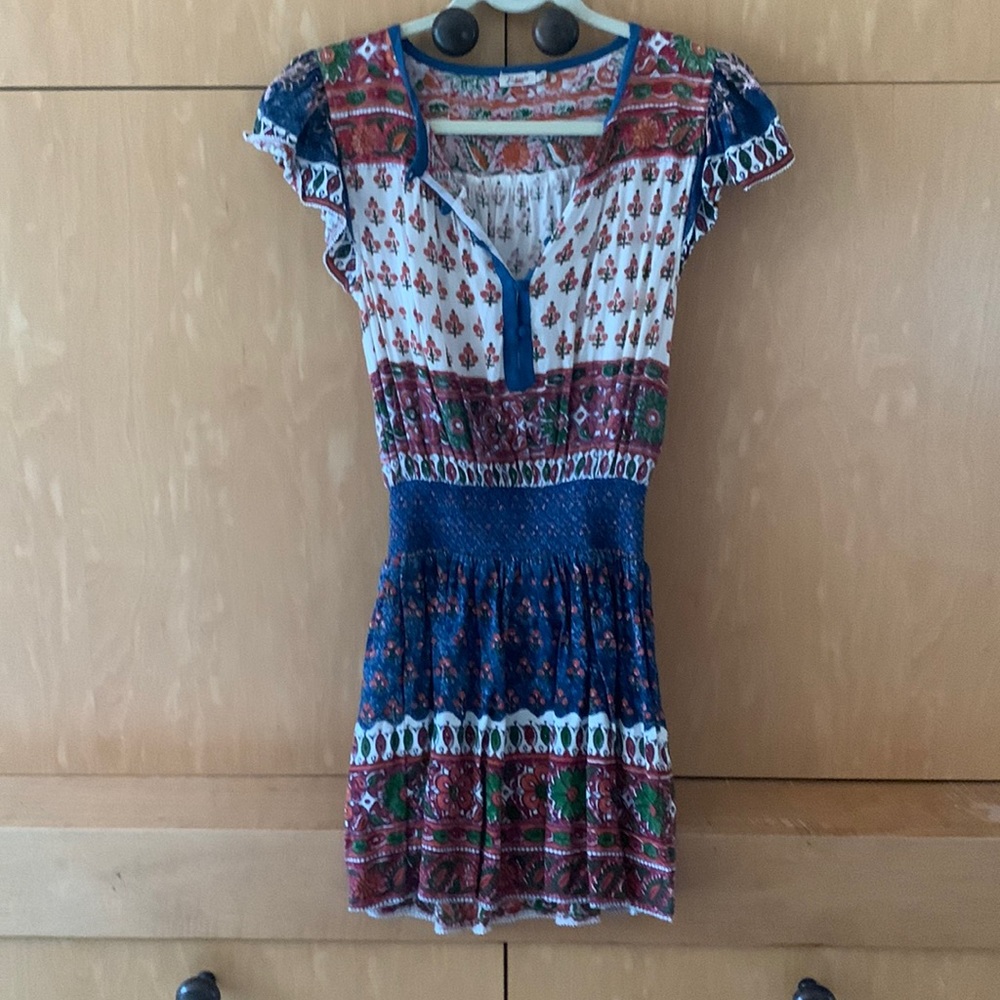 Faherty Boho Bemini Hand Painted Mini Dress
